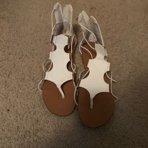 White gladiator sandals